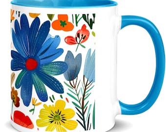 Tazza da caffè floreale – Bouquet di sole mattutino, tazza in ceramica colorata