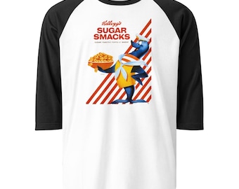 Céréales grillées au sucre vintage Smaxy - Chemise raglan unisexe à manches 3/4, vintage