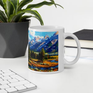 Grand Teton Mountains - Weiße glänzende Tasse