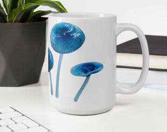 Mycena Interrupta&quot;Pixie’s Parasol.&quot; - glossy coffee mug