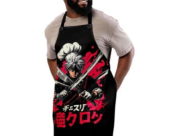 Katana Kitchen Master - Apron, anime, sword, warrior, chef, cook, head chef, novelty kitchen apron, cooking gift idea