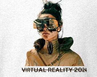 Camiseta VR Girl 2024 - Camiseta gráfica de realidad virtual de ciencia ficción