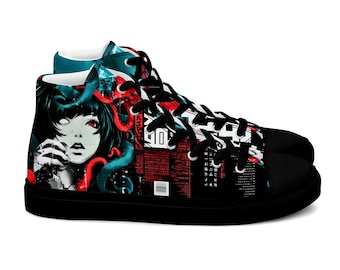 Sneakers alte Tokyo Ghoul – Scarpe streetwear in stile anime cyberpunk