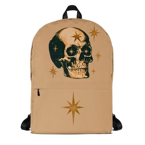 Celestial Star Skull Backpack, Gothic Backpack, Galaxy Skull Bag, Cosmic Bookbag, Laptop Backpack, Alternative Fashion, Dark Aesthetic