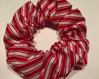hair tie Candy stripe Christmas Stripe Red checkered Tie Knot Scrunchie bow scrunchie Top knot candy cane hair elastics,gingham