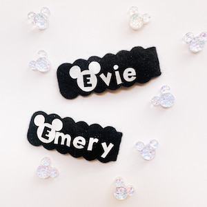 Personalized Snap Clips, Name Clip, Mouse Snap Clip, Name Snap clip for girls, Personalized gift for toddler girls, Toddler Disney Gifts