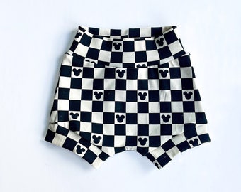 Checkered Mouse Ears Boy Shorts