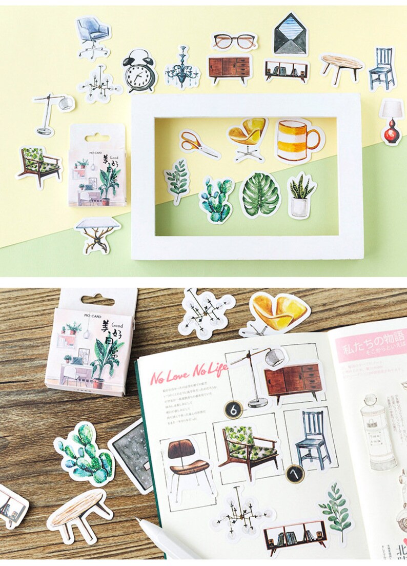 45 Pcs Furniture Stickers Household Items Sticker Interior Etsy
