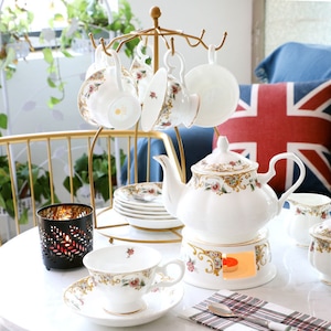 Luxury English Style Breakfast Tea Set Bone China 15 pieces