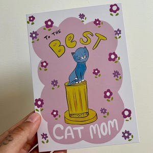 Carte pour maman chat - Carte de voeux drôle pour maman chat - Parfaite pour la Fête des Mères ou n'importe quel jour !
