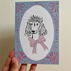 Cute Dog Greeting Card – Custom Illustration – Blank Inside