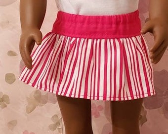 Jupe Peppermint Stripes, 18 Inch Doll Clothes, Fits Like American Girl, Noël 2020