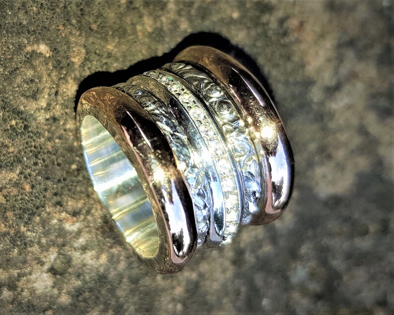 Rose Gold Spinner Ring for Women Meditation Ring Wide Etsy