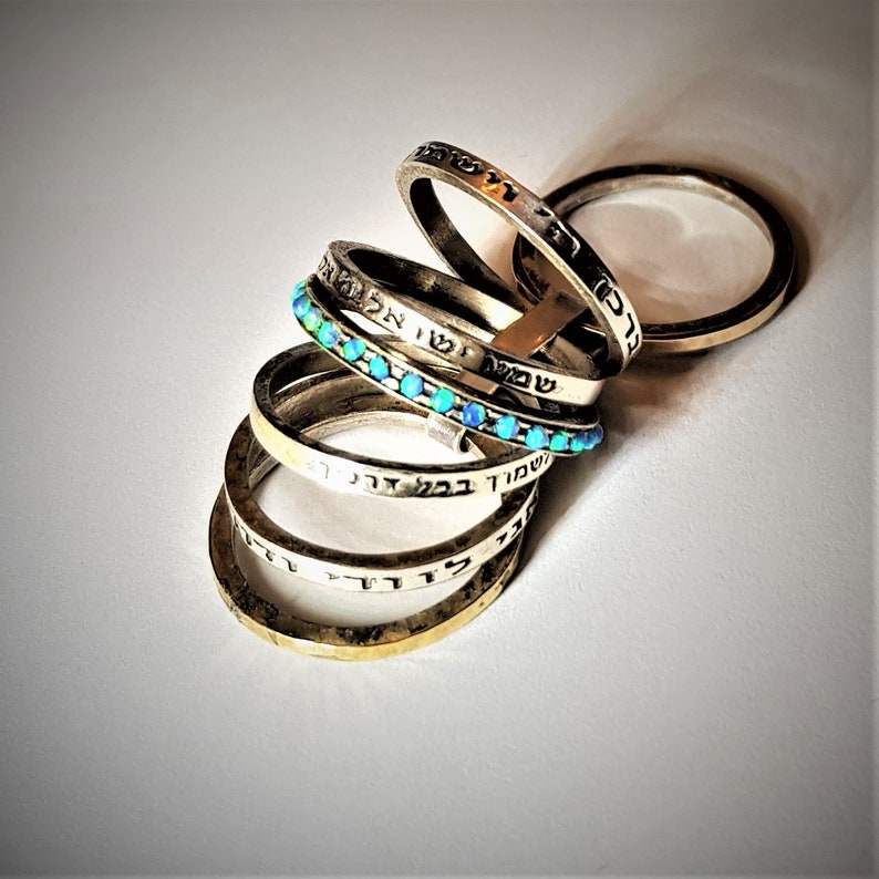 Fire Opal Ring Stacking Ring Set Opal Engagement Ring
