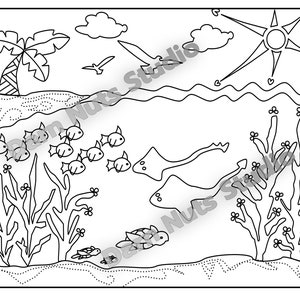 Fantastical Underwater Coloring Page
