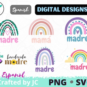Madre Mama 1 FREE Madre 5 Png Sublimation Digital File Svg Cut File for Cricut Silhouette Dia de la Madre