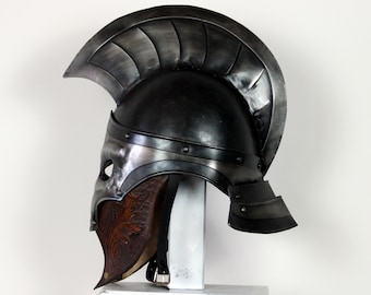Helmet Sparta Armor Metal Undead Plate Helmet Fantasy Larp Medieval Cosplay Deathknight Theater Movie