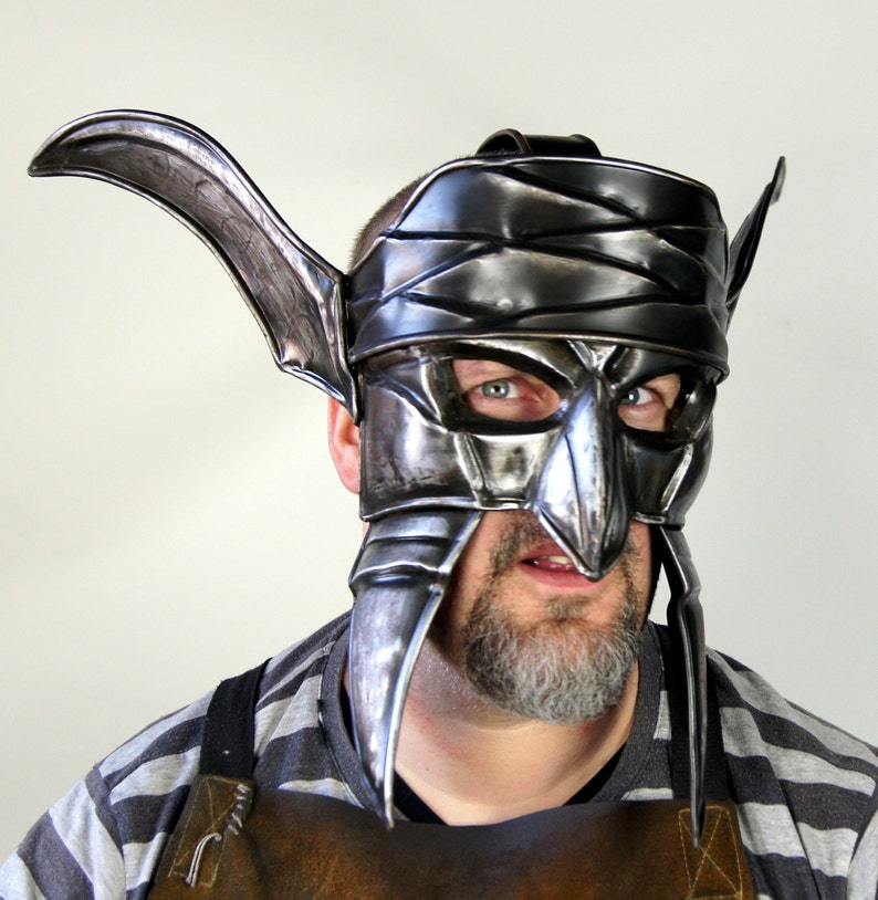 Goblin warrior mask made of steel armor metal fantasy larp cosplay theater film Halloween HerrderRings image 1
