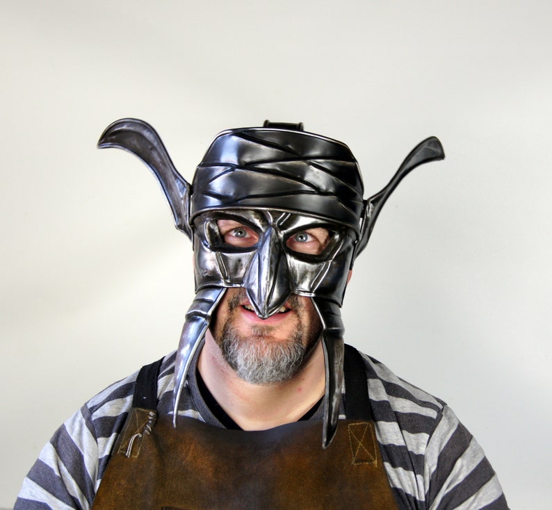 Goblin warrior mask made of steel armor metal fantasy larp cosplay theater film Halloween HerrderRings image 3