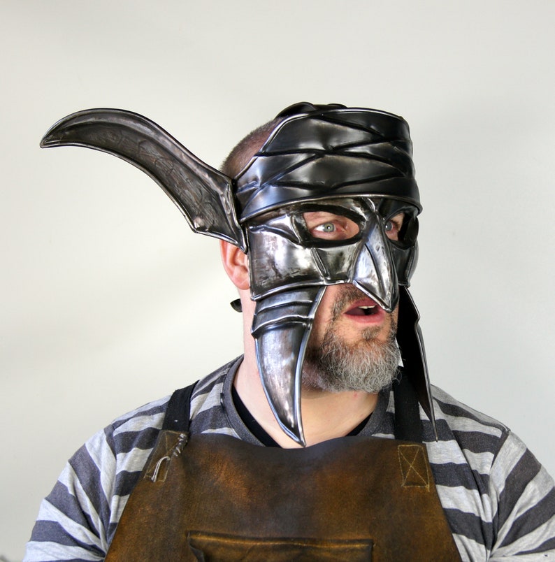 Goblin warrior mask made of steel armor metal fantasy larp cosplay theater film Halloween HerrderRings image 5