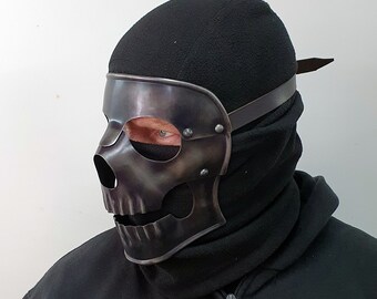 Mask Badass Skull (Deadhead) - Made of Steel - for Fantasy Larp Cosplay Theater Movie Halloween