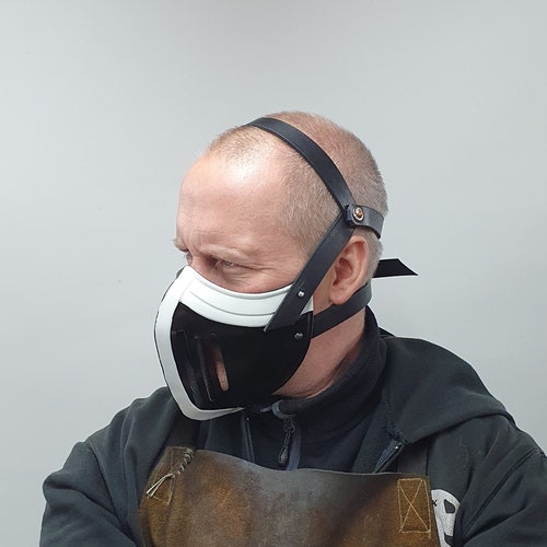 Corona Mask Raven with Interchangeable Inlay - Also usable shops for Biker, Larp, Cosplay, Raider, Theater Movie or Halloween
