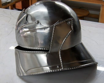 Helmet "Paladin" Schaller Armor Metal Larp Medieval Cosplay Knight Theater Movie Sciencefiction