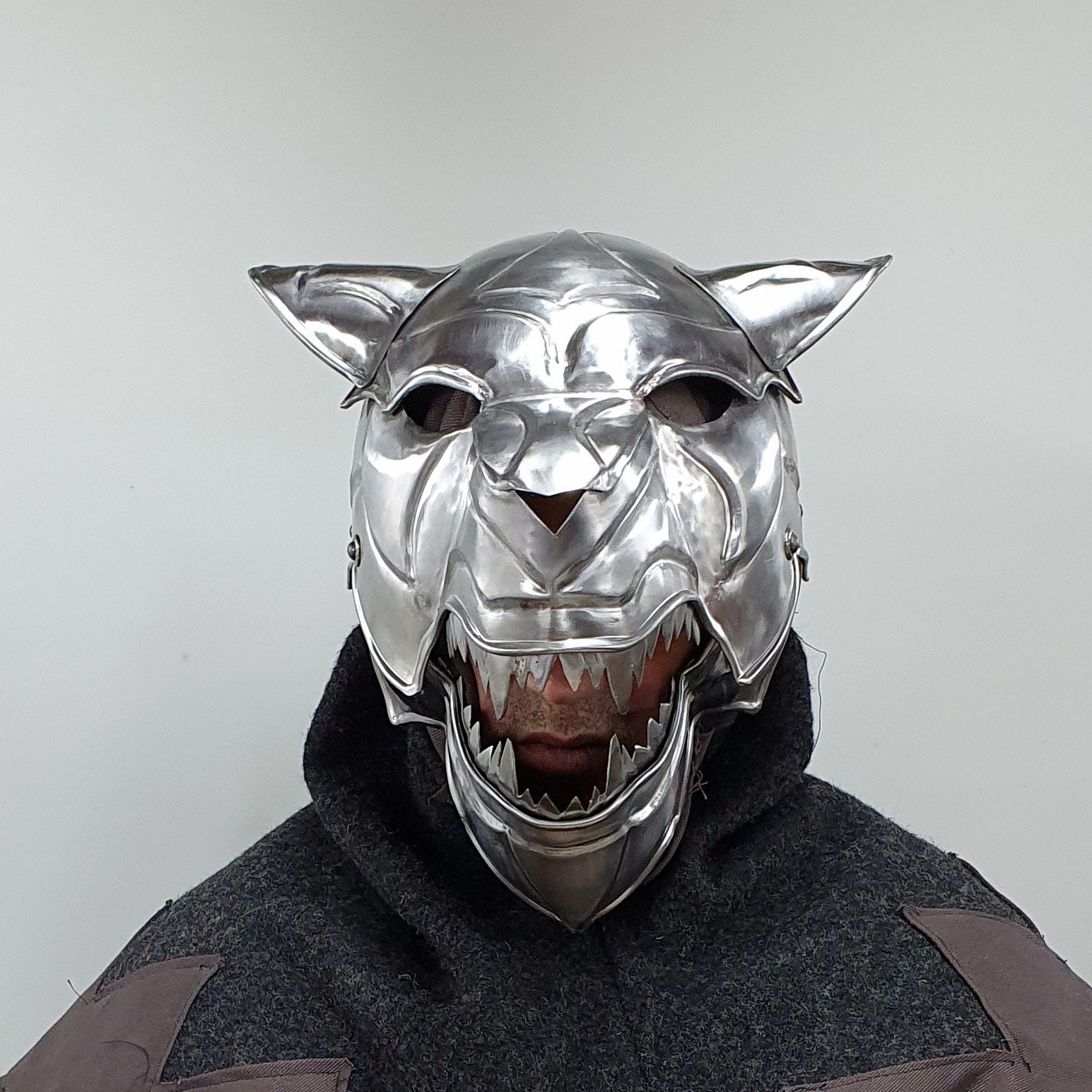 Helmet of the Evil Wolf Armor Metal Larp Medieval Cosplay | Etsy