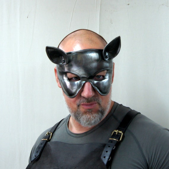 Maske Tier Katze Rüstung Metall Fantasie Larp Cosplay Theater Film