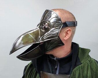 Mask Raven (Raven) - Plague Mask - Armor Metal - Fantasy Larp Cosplay Theater Movie Halloween