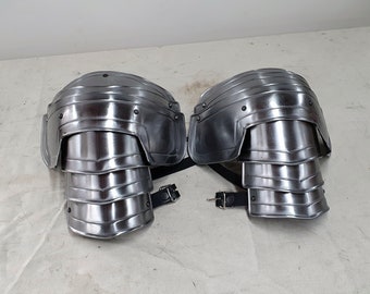 Plates Shoulders Knight of Steel - Blank - Armor Metal - Fantasy Larp Cosplay Theater Film