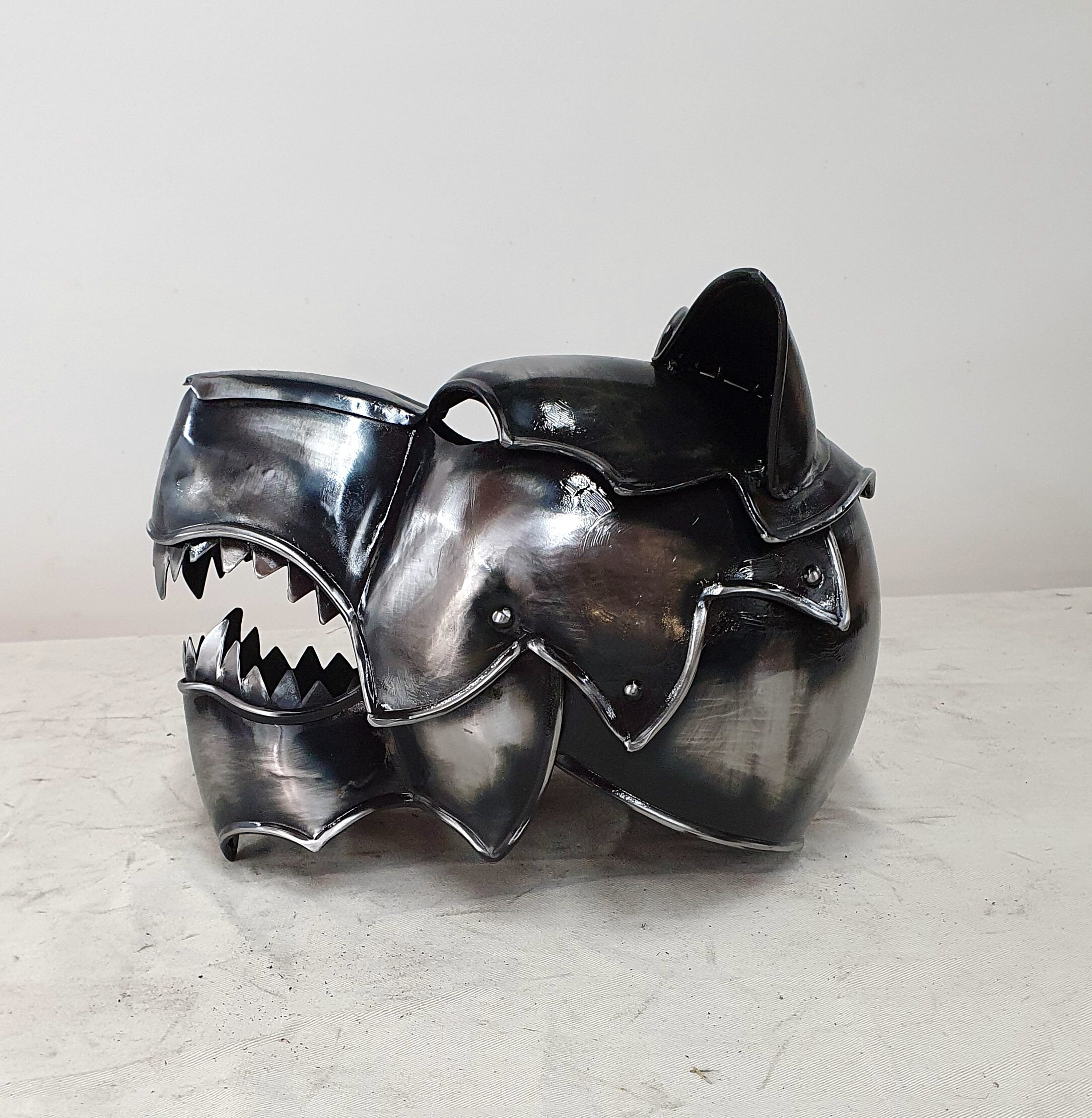 Helmet of the Dark Wolf Armor Metal Larp Medieval Cosplay | Etsy