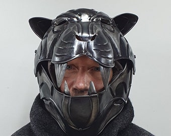 Helm Tiger - Rüstung Metall Larp Mittelalter Cosplay Ritter Theater Film Vollplatte