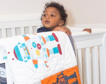 robot crib bedding