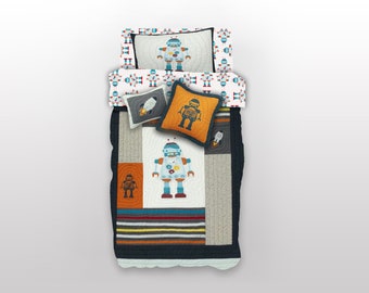 robot crib bedding