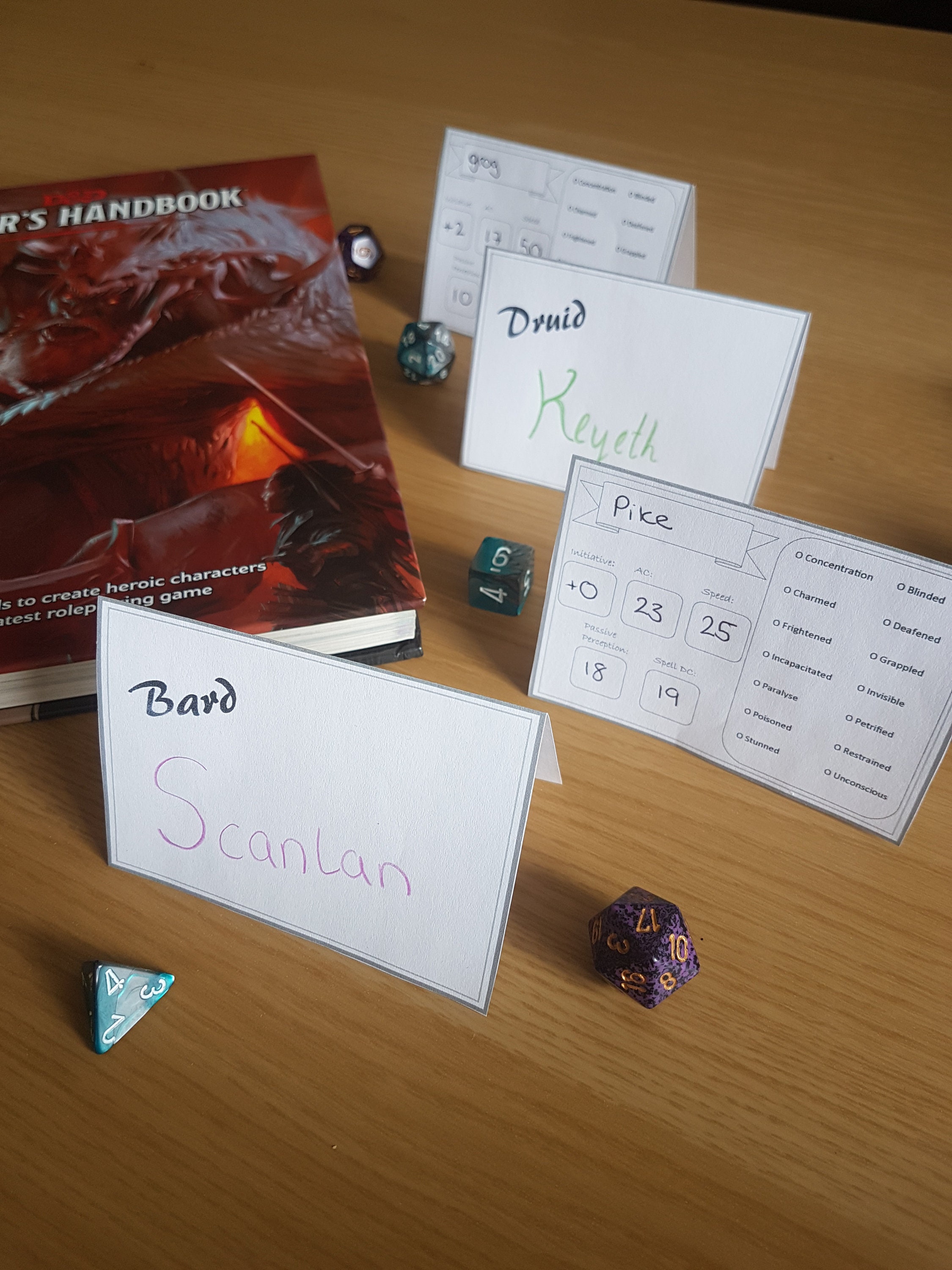 D&D 5e Initiative Tracking Cards Etsy UK