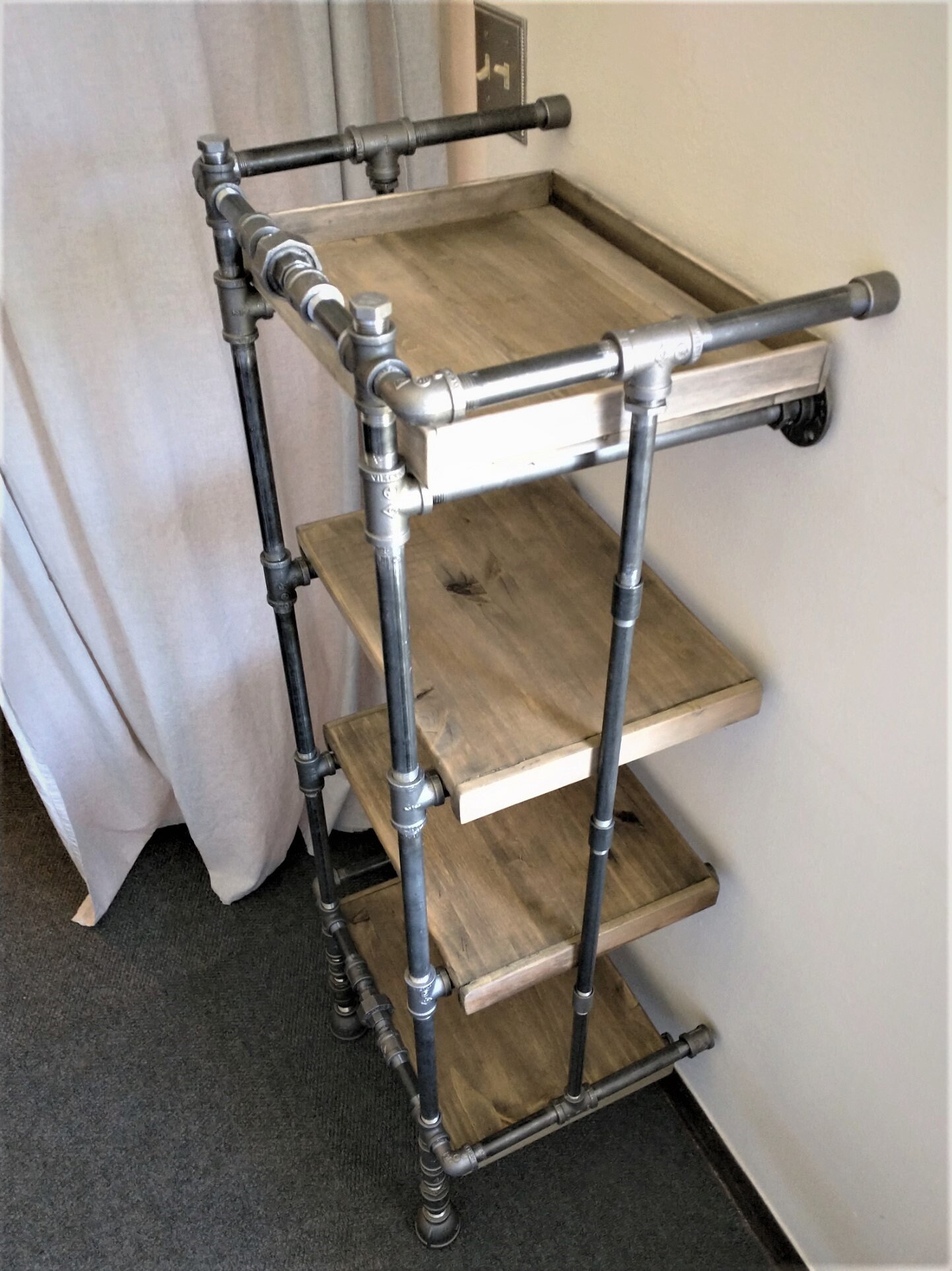 Iron Pipe and Wood Shelving Unit. Etsy