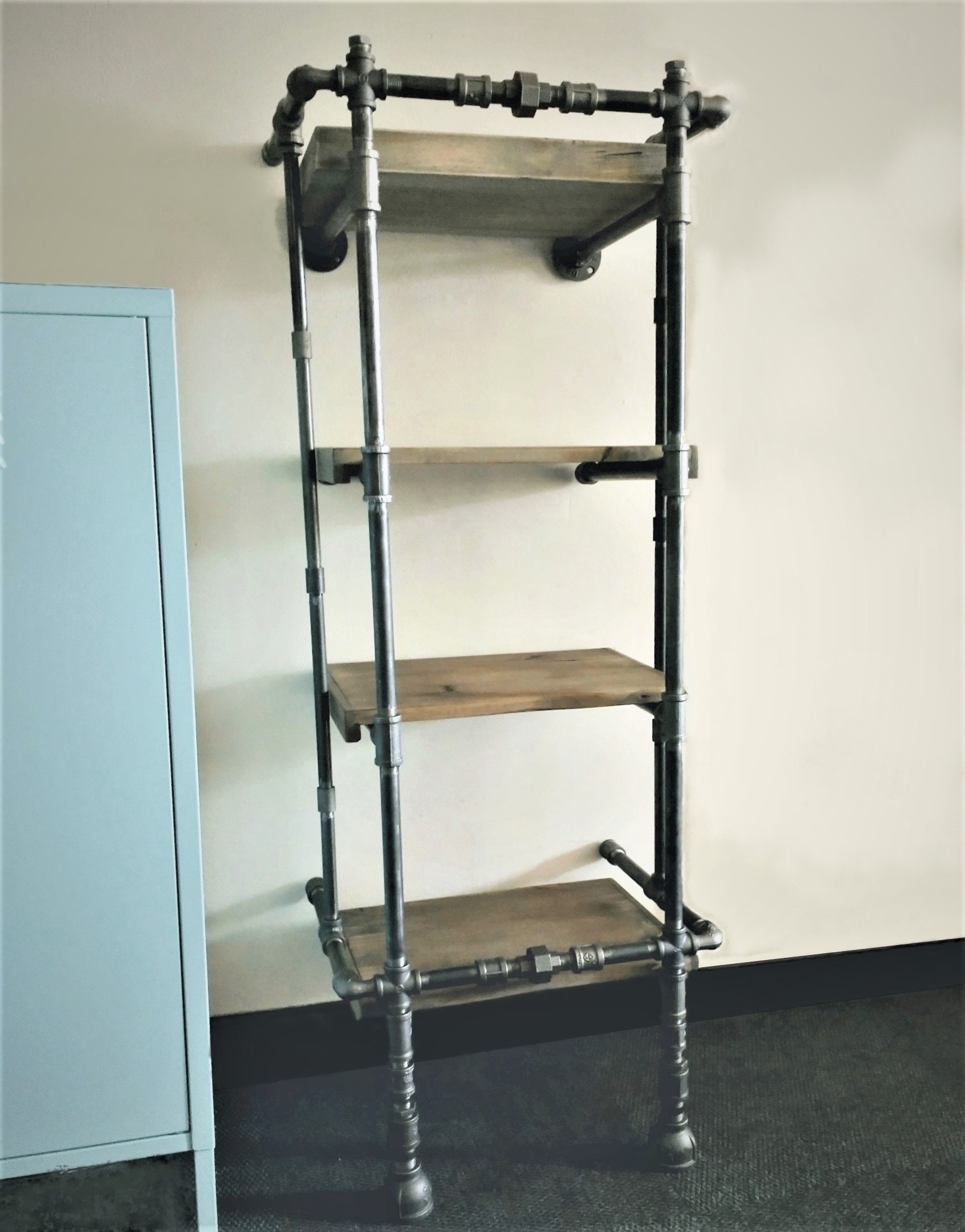 Iron Pipe and Wood Shelving Unit. Etsy