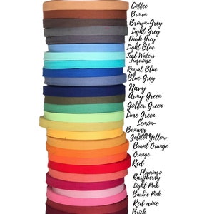 1 inch (25 mm) Cotton webbing. Choose your color and length