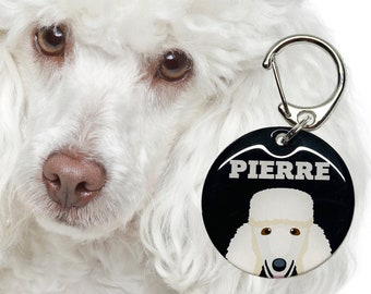 White Standard Poodle - The Best In Breed Dog Name Tags by Bashtags (set of 2 tags)