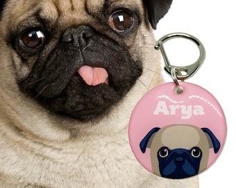 Pug - The Best In Breed Dog Name Tags by Bashtags (set of 2 tags)