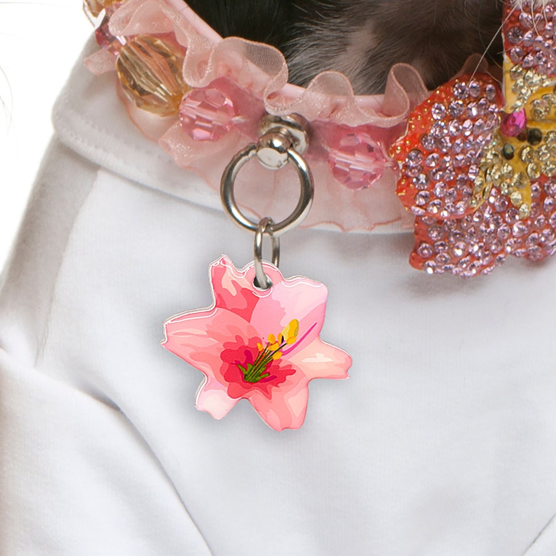Lily Pet ID Tags for Dogs and Cats, Unique Floral Pet Name Tags