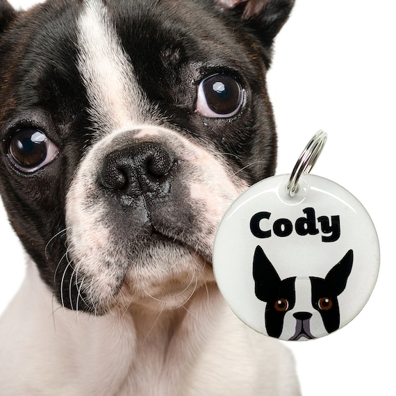 Boston Terrier the Best in Breed Dog Name Tags by Bashtags set of 2 Tags Etsy Canada