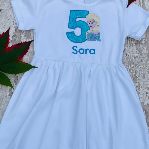 Personalised Frozen Elsa Dress | Customised Birthday Frozen Top | Add Name | Birthday Outfit | Birthday Gift | Kids Custom Designs |