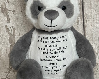 Teddy Bear | Plush Toys | Personalised Panda Bear | Embroidered | Printed | Customised | Perfect Gift | Girls | Boys
