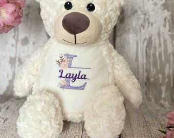 Teddy Bear | Plush Toys | Personalised Bear | Add Your Name | Newborn Gift | Girls | Boys | Embroidered