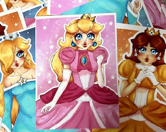 Super Mario princess peach, pricess Rosalina and princess Daisy art print