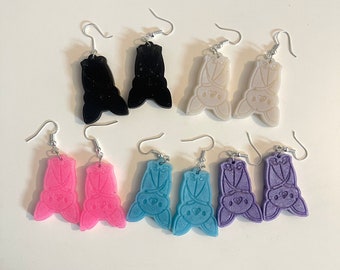 Pastel goth bat j fashion earrings