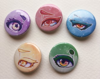 Anime eye inspired 1" badges