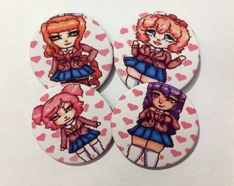 Pixel Doki Doki Literature Club 38MM  badges DDLC